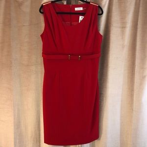 NWT Calvin Klein belted sheath dress